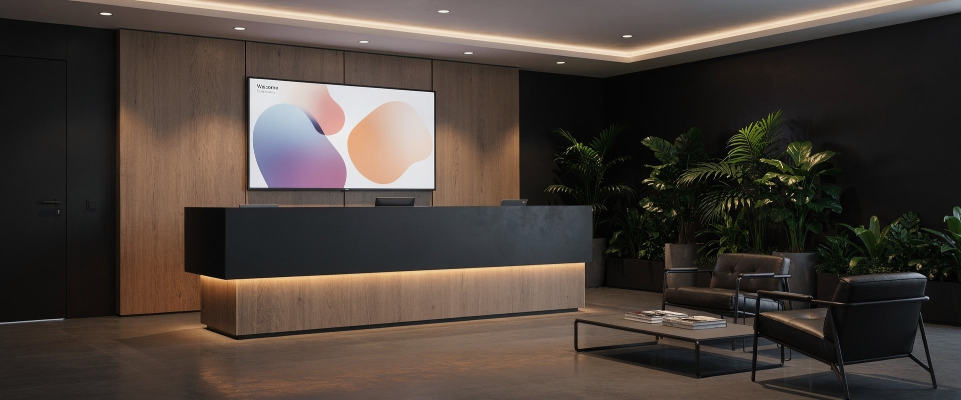 Modern office reception area